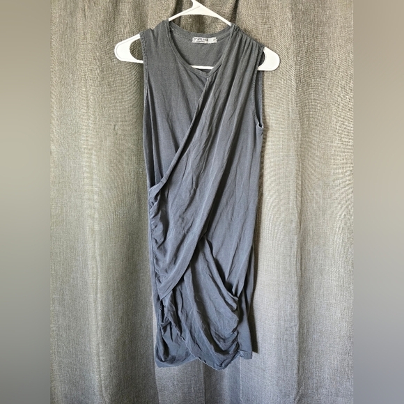 Stateside Revolve Crossover Ruched Mini Tank Dress Charcoal Grey Size XS - Picture 1 of 5